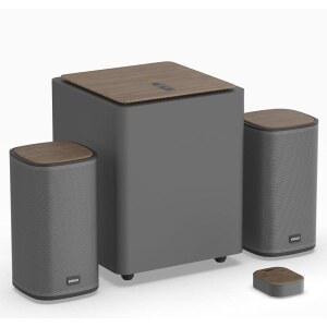 무선 서브우퍼 및 터치패드가 장착된 KEiiD 2.1 블루투스 컴퓨터 스피커 데스크톱 노트북 PC 스테레오 게이밍 4가지 EQ 모드 뛰어난 음질의 미적 스타일