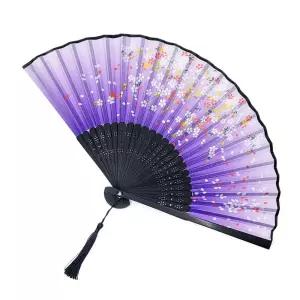 일본 플라워 퍼플 TT 일본 접이식 수채화부채