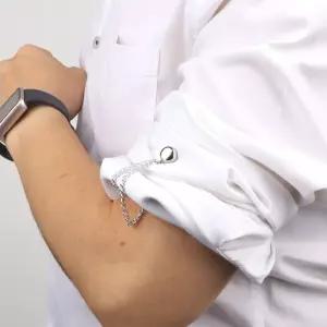 실버 소매고정 자석 체인 셔츠 슬리브가터 2P