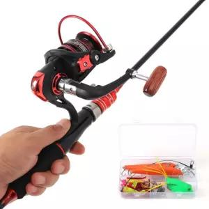 고피싱 스피닝 릴+루어+낚싯대세트(1.6m)낚시 낚시대 지그헤드 구슬 태클박 와이드훅 봉돌