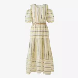 [롯데백화점]DEWL 컷아웃 볼륨 슬리브 스트라이프 원피스 D252MSE049A