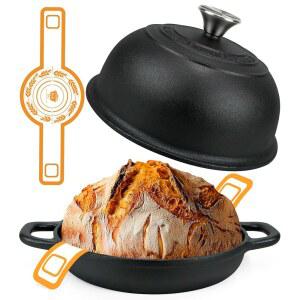 빵 굽기용 5QT 프리시즌 주철 더치 오븐 돔 뚜껑이 있는 사워도우 굽기 용품 베이킹 튀김 로스팅을 위한 다기능