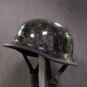 탄소 섬유 빈티지 국자 헬멧 DOT 인증 오토바이 헬멧 크루즈 오토바이 독일 군인 하프