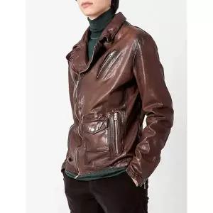 빠니깔레 [본사직영] Made In Italy 브라운 시몬 바이커 재킷 F-NLJP50-BR 491381Moony