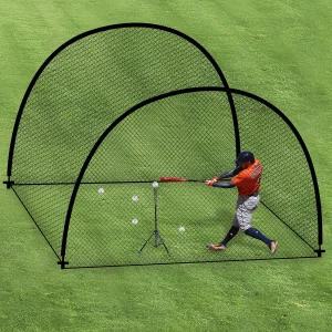 하자클 야구 배팅 케이지 백야드용 소프트볼 네트 휴대용 가방 탈부착 가능한 문 포함 트레이닝 투구