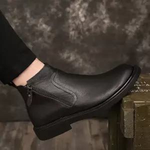 천진반여친 빈티지 데일리룩 신발 워커힐 워커부츠 앵클부츠 소가죽 라운드 지퍼 가죽 미들부츠 패션 부츠