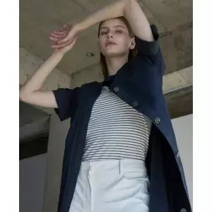 [올리비아로렌]숏슬리브 배색 자켓 VOPFU5M3411