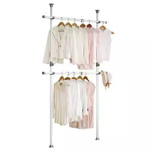 2단행거 2007호 파이프 행거봉 옷걸이수납 벽행거 시스템 원룸 폴행거 스텐드 철제 행거 튼튼한 선반 조립