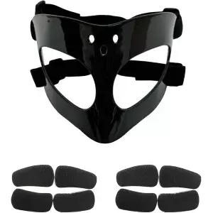 스포츠용 펜듀오 코 가드 부러진 앞가슴 통풍구가 있는 튼튼한 페이스 마스크 남녀용 폼 패딩 농구 야구