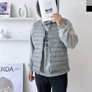 남성 오리털 패딩조끼 얇고 가벼운 겨울옷 보온 방한 실내겉옷