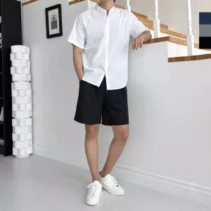 시원한 린넨혼방 여름 남자 밴딩 핀턱 데일리 반바지 숏팬츠 운동복