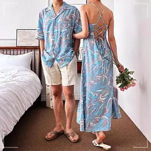 스타일도매 여름 남녀 룩 sd-240614 나들이 커플비치웨어 특별한날 웨이브 R03WF52A4E