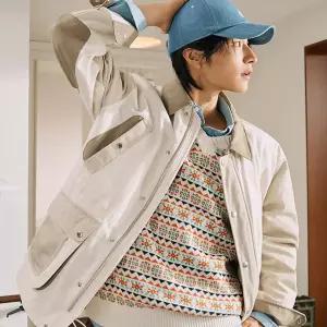 매장정품 BEANPOLE 빈폴 [빈폴] 소재 블로킹 헌팅 재킷 - 아이보리 (BC5237C230) 1416830