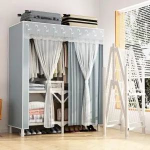 조립식 옷장 기숙사 차취방 원룸 수납장 침실 옷걸이 자취방 가정용 두꺼운 부직포