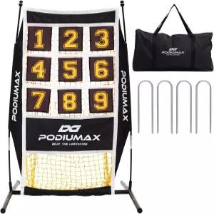 포디우맥스 야구 및 소프트볼 피칭 네트 스트라이크 존이 있는 9홀 목표 대형 볼 수집 시스템 뒷마당 공원