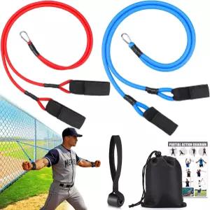 TOBWOLF 4PCS 교체 가능한 그립이 있는 야구 운동 밴드 투구 및 위한 저항 트레이너 소프트볼 투수를 훈련