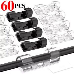 케이블 정리 클립 와이어 PC USB 데스크탑 관리 코드 전원 접착 마우스 자가 홀더