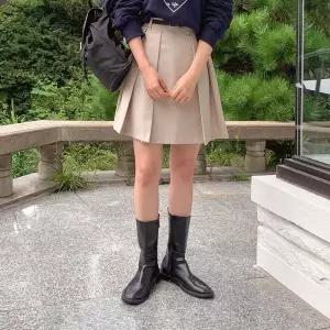 [신세계라이브쇼핑][옷자락] 여자 모던 플리츠 미니 스커트 벨트 세트