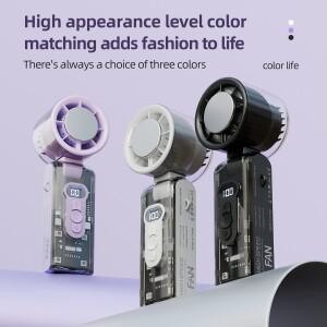 고속 투명 쉘 반도체 냉각 팬 접이식 디지털 디스플레이 터보 휴대용 소형