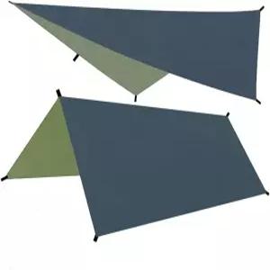 텐트 방수 햇빛 차단 쉘터 210T 폴리에스터 레인 플라이 캠핑 하이킹 피크닉 비치용 6 타이 포인트 해먹