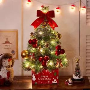 골든벨 뉴리얼 솔잎 눈꽃 트리 풀세트(전구포함 60cm 크리스마스 중소형 장식 인테리어 데코 소품 파티용품