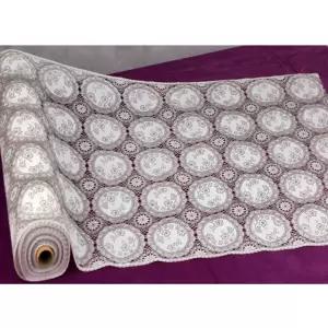 편한 브라운색 원형모양 pvc레이스 매트 장식 시트인테리어보 식탁 러너 PVC 파티 테이블