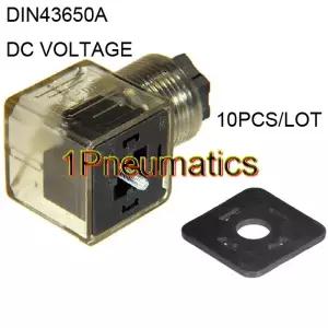 호환   10 개몫 Din 43650-A 밸브 솔레노이드 코일 커넥터 용 라인 소켓 플 DIN43650A Led 표시기 DC VOLT