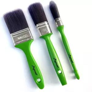 분필 페인트 목재 캐비닛 벽 및 스텐실 타원형 평평하고 둥근 테이퍼 브러시 모음 녹색 3팩