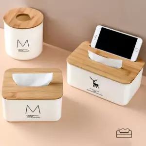 원목 원형 각티슈 휴지 케이스