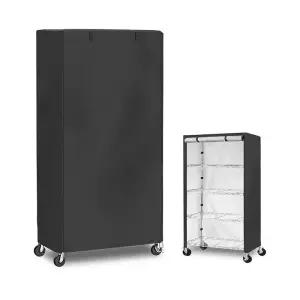 스피드렉 커버 선반 방수 진열대 야외 210d 수납장 검정 신발장 스피드 행거 주방 91x46x183cm 스피드랙