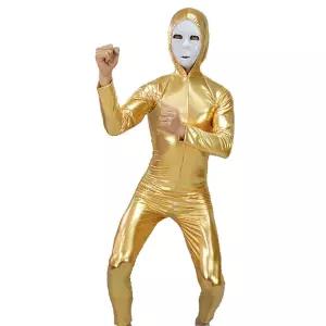전신타이즈-골드코스프레 의상 쫄쫄이 남자코스튬 파티 할로윈 데이