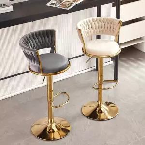 높낮이 홈바의자 벨벳 쿠션 회전 스탠딩 하이체어