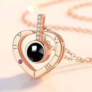 [라일리쥬얼리] Rly 100개 언어 하트목걸이 선물용목걸이 하트팬던트