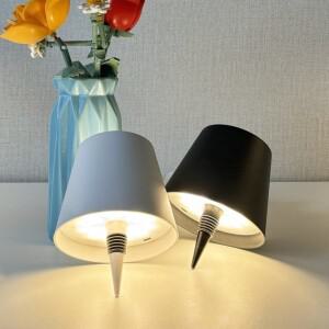 3가지 색상의 LED 충전식 와인병 램프 터치 컨트롤 및 무단계 디밍 테이블 야간 조명