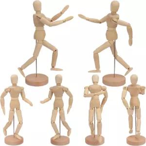 6피스 아티스트 드로잉 마네킹 8인치 관절 스케치 페인팅을 위한 유연한 나무 GNIEMCKIN의 홈 데코레이션