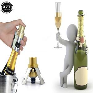 압력 펌프가 있는 진공 샴페인 마개 스테인레스 스틸 누출 방지 버블 병 씰링 실리콘