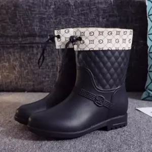 [라일리] Rly 고무 장화 방한 부츠 퀼팅 미들 안감