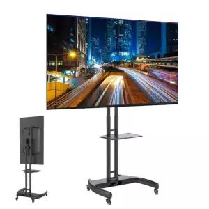 이동식 TV 스탠드 티비 무빙 모니터 다리 선반 새턴 이젤 우드 아트 브라켓 70in