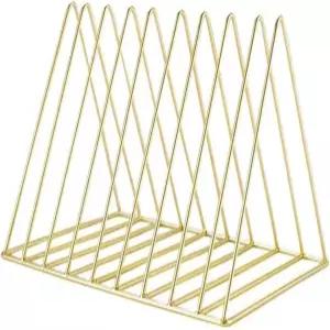 XVBGTRW 파일 정리함 삼각형 철제 데스크탑 보관 책꽂이 구리 잡지 신문 홀더 사무실 홈 데코 골드용 아트