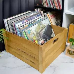 원목 보관상자 인테리어 보관함 정리함 LP박스 나무 레코드판 랙 수납함 LP 상자 빈티지