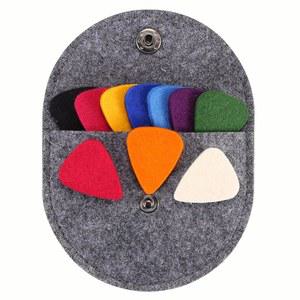 펠트 우쿨렐레 픽, 픽 홀더 케이스가 있는 기타 베이스용 하트 모양 10피스 (다중 색상 10개 PCS)