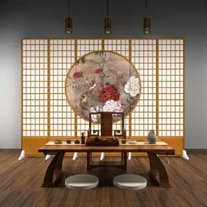 병풍 일식집 가벽 인테리어 D 6패널 파티션 가림막 업소용 2.4m