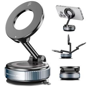차량용 휴대폰 마그네틱 거치대 기계식 진공 흡착판 360도 회전 ° 자석식 브래킷 내비게이션 범용 홀더