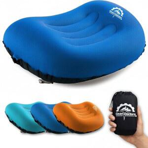 기어 닥터 3.5온스 컴팩트 초경량 팽창식 캠핑 베개 u2014 배낭형 수면, 하이킹, 여행, 해변, 사무실, 목, 럼퍼 [블루]