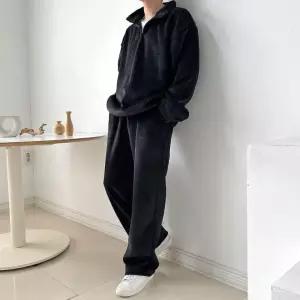 리베어 남자 반집업 와이드 세트 남녀 공용 밴딩 바지 팬츠 트레이닝 골덴 기모