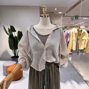 [대구백화점] [에잇컨셉]시스루 거즈 후드 셔츠(C25F7FNB024)