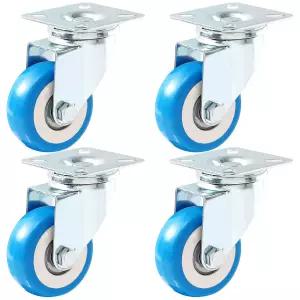 파란색 폴리우레탄 휠 4팩의 2인치 플레이트 터 회전판