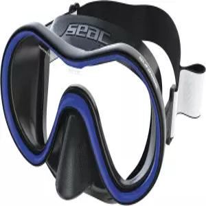 스쿠버 및 스노클링을 위한 SEAC 선라이즈 패브릭 스트랩이 달린 다이빙 마스크 강화 유리 한 개