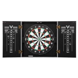 스틸팁 다트 보드가 포함된 바이퍼 히더웨이 보드 캐비닛 세트 야구 게임 옵션이 리버서블 2세트 초크 스코어보드 매트 블랙 마감