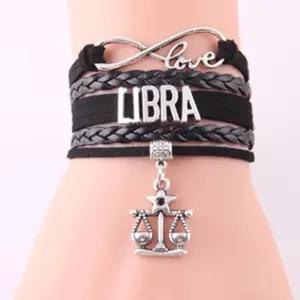 [라일리쥬얼리] Rly 별자리 팔찌 가죽 천칭자리 단체팔찌 손목팔찌 독